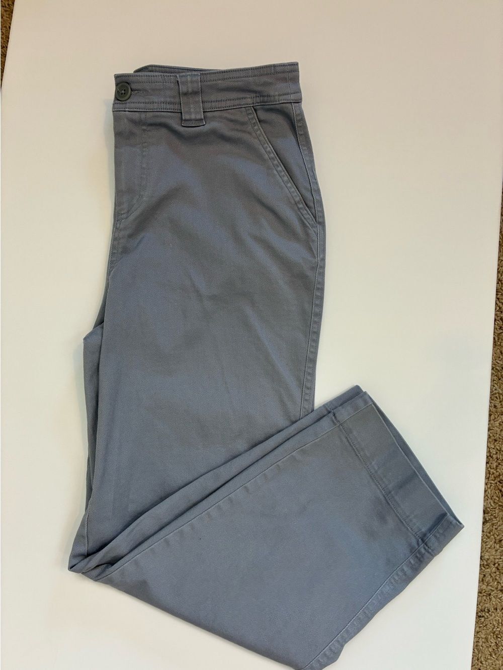 Slate Blue Cropped Full leg Jeans, Fitted waist Utility vibe